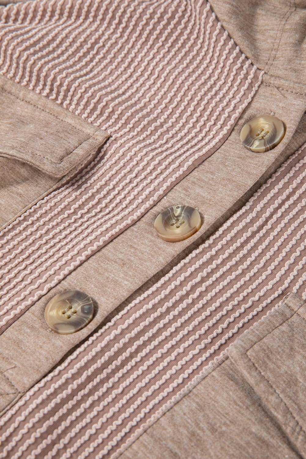 Brown Corded Knit Hoodie