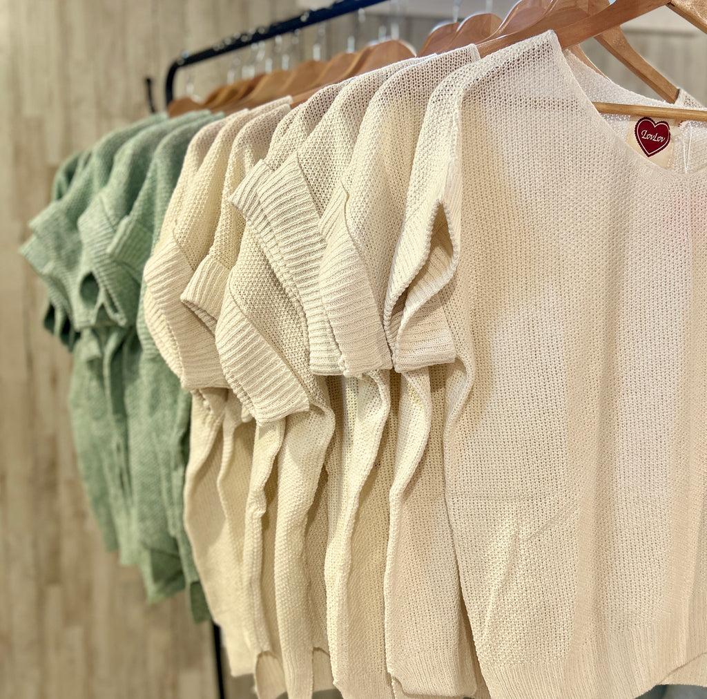 Knit Short Sleeve Sweater