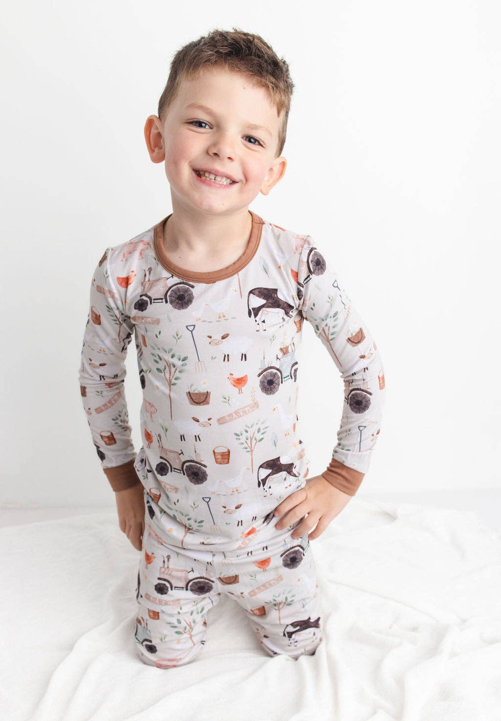 Tractor Ride Long Sleeve Bamboo Pajama Set