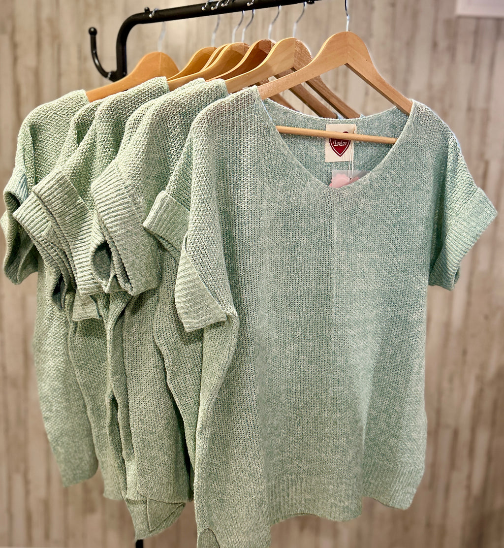 Knit Short Sleeve Sweater